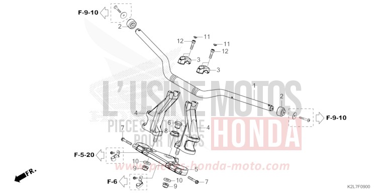 ROHRGRIFF/OBERE BRUECKE von ADV 350 HYPER RED (R348) von 2025
